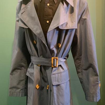 Winter Chic: Gallery Slate Blue XL Trench Coat for Women