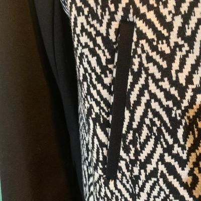 Festive Edge: Talbots Black & White Zip Motorcycle Jacket - Size 14