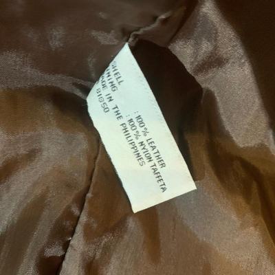 Autumnal Chic: Brandon Thomas Brown Leather Duster Jacket - Size XL