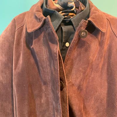 Autumnal Chic: Brandon Thomas Brown Leather Duster Jacket - Size XL