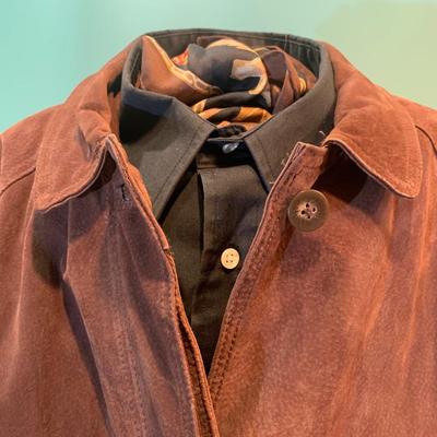 Autumnal Chic: Brandon Thomas Brown Leather Duster Jacket - Size XL