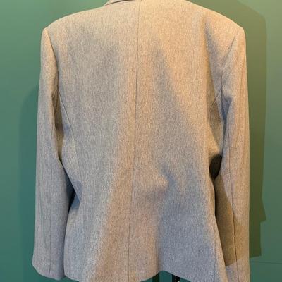 Rainy Day Elegance: Giorgio Santâ€™ Angelo Slate Blue Herringbone Suit - Size 18