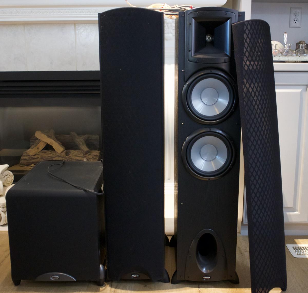 (3) Klipsch Tower Speakers (Synergy F30) and a Power Woofer