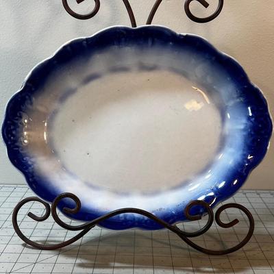 Antique Flow Blue Platter