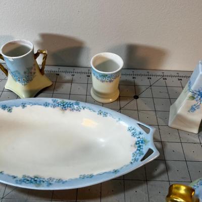 Hand Painted Blue Possies  China From the 1920's 