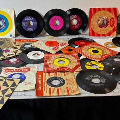 Collection of 45 Records - Rock from the 50's Bo Diddley, Penguins, Bill Hailey, Elvis etc. 