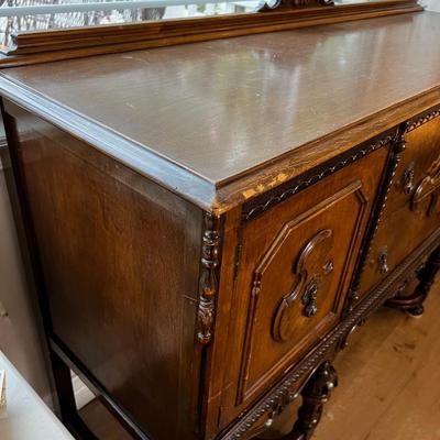 1930's Jacobian Style Walnut Buffet 