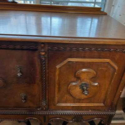 1930's Jacobian Style Walnut Buffet 