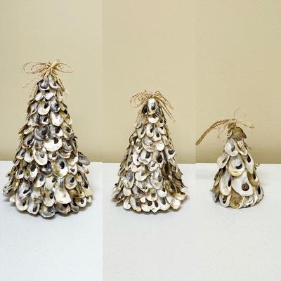 Set (3) ~ Oyster Shell Christmas Trees