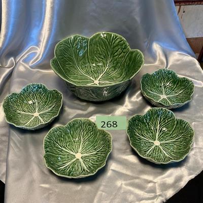Bordallo Pinheiro Portugal Lettuce/ Cabbage leaf Bowl set