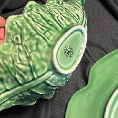 Bordallo Portugal Lettuce/ Cabbage leaf salad plates & bowl