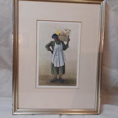 4 Framed Prints of The Flower Women of Charleston Market by Elizabeth O'neill Verner 1950s