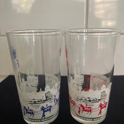 Queen Elizabeth Glass Cups Set of 2