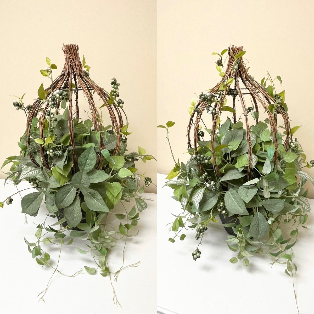 Pair (2) ~ Large ~ 27 Lush Leaves Urn Filler with Cage | EstateSales.org