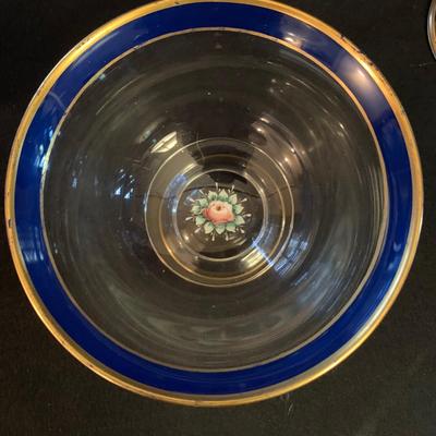 Blue and Gold Footed Bowls and Goblets (UB1-KW)