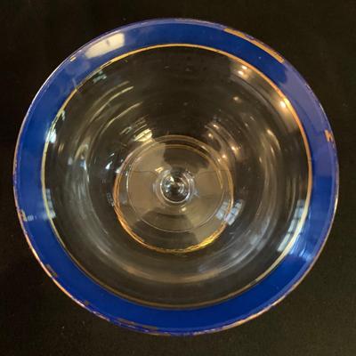Blue and Gold Footed Bowls and Goblets (UB1-KW)