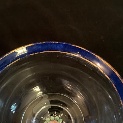 Blue and Gold Footed Bowls and Goblets (UB1-KW)