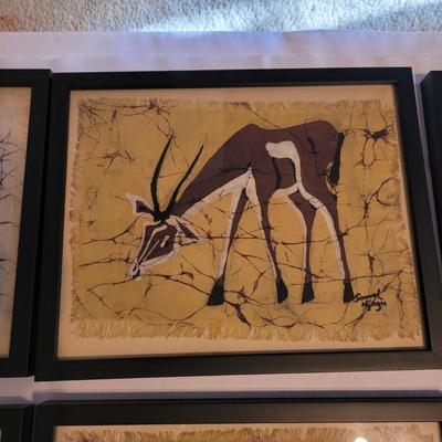 Safari Animal Signed Batik Art (UB2-CE)