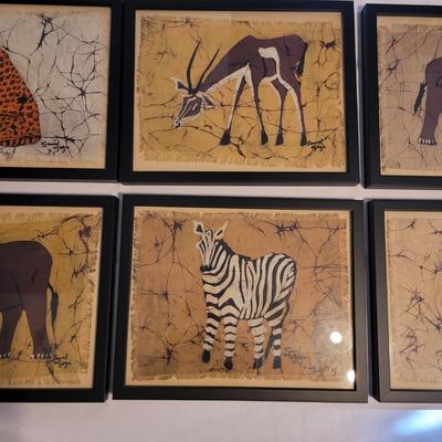 Safari Animal Signed Batik Art (UB2-CE)