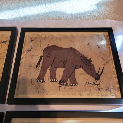 Safari Animal Signed Batik Art (UB2-CE)