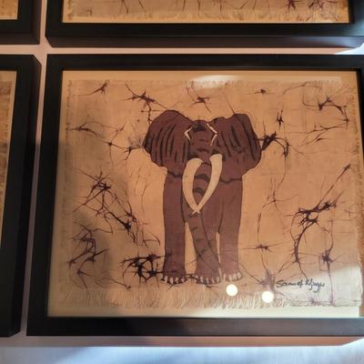 Safari Animal Signed Batik Art (UB2-CE)