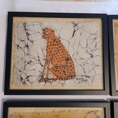 Safari Animal Signed Batik Art (UB2-CE)