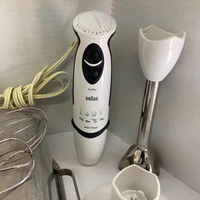 379 Braun Stik Mixer, Hamilton Beach Hand Mixer, Cake Pans, Sifter and More