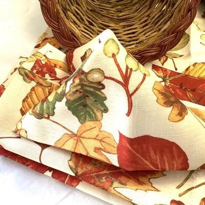 391 Two Woven Basket Cornucopias Fall Decor