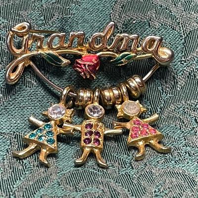 KLS Grandma Brooch and Three Charms