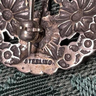 Sterling Silver Filigree Brooch Pendant