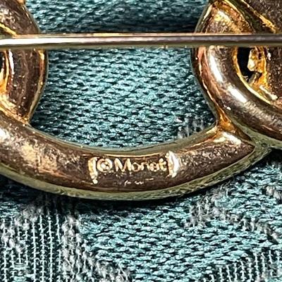 1970s Monet Gold Tone Circles Brooch