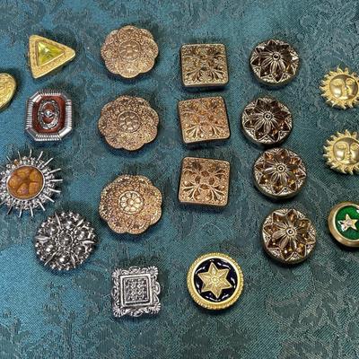 (20) Vintage Metal Button Covers