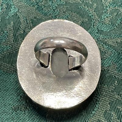 German Silver White Stone Ring