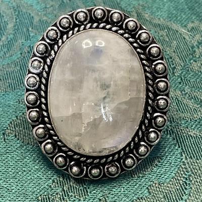 German Silver White Stone Ring