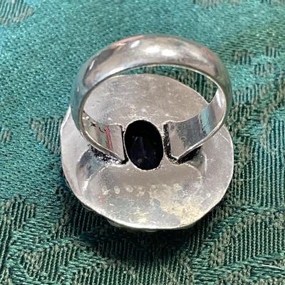 German Silver Purple Stone Ring