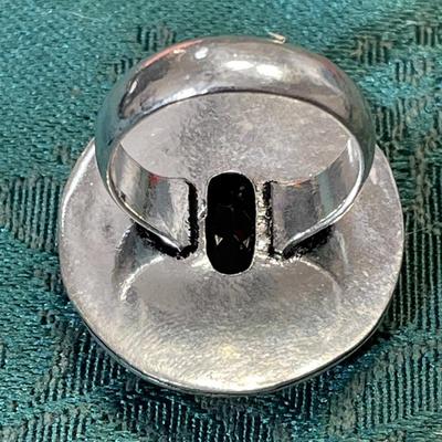 German Silver Red Stone Ring