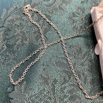 925 Sterling Silver Filigree Heart and Chain