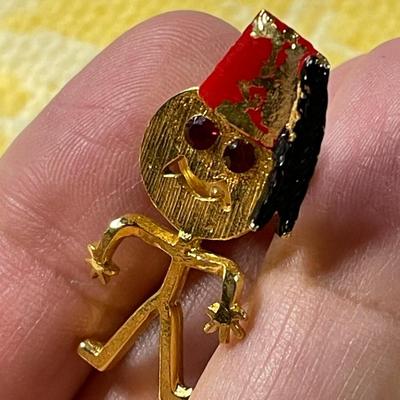 Vintage Shriners Stick Figure Tie Tack Lapel Pin