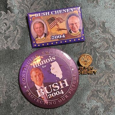 (3) Bush Cheney 2004 Presidential Campaign Pins