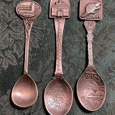 (3) Collector Spoons Made of Pewter 