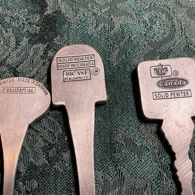 (3) Collector Spoons Made of Pewter 