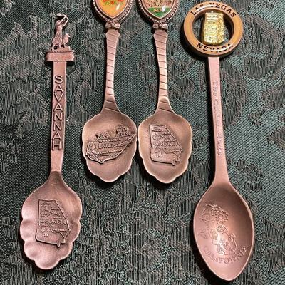 (4) Collector Spoons Made of Pewter