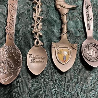 (4) Fort USA Pewter Collector Spoons