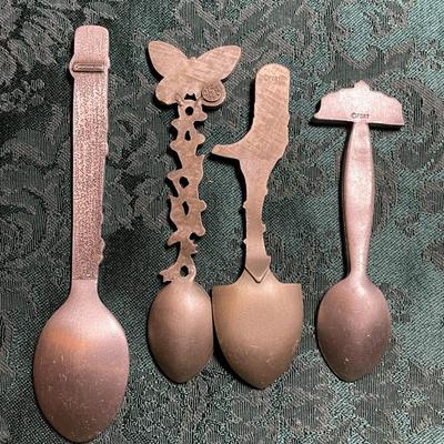 (4) Fort USA Pewter Collector Spoons