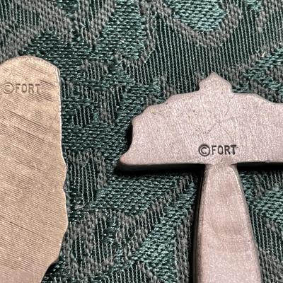 (4) Fort USA Pewter Collector Spoons