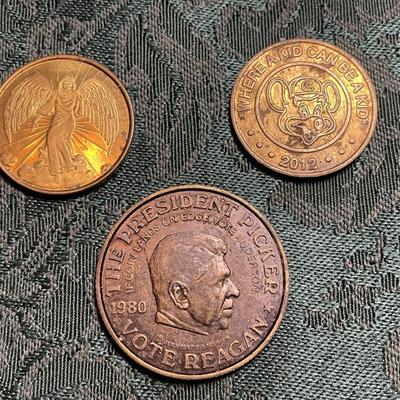 (3) Tokens - 1980 Pick a President Coin Flip Reagan and Carter