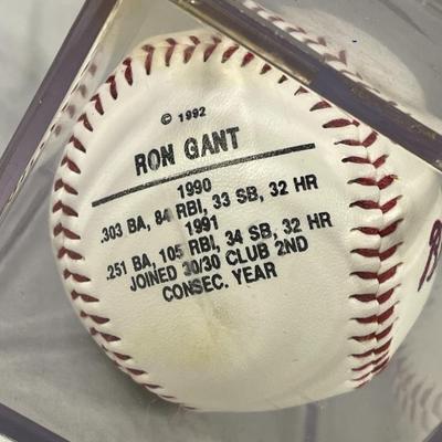 1992 Ron Gant Atlanta Braves Foto Ball