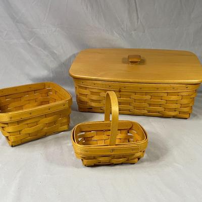 Longaberger Baskets - Handled, Open, With Lid