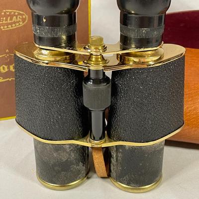 Stellar 5x35 Binoculars with Original Box and Leather Case