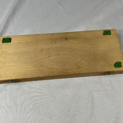 Vintage Ten Commandments Wood Pencil Box